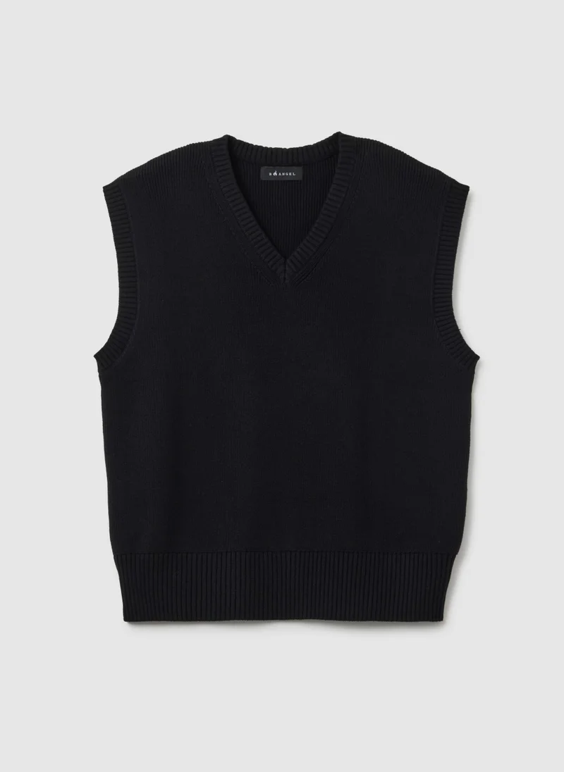 او في اس OVS Pure Cotton Black Regular Fit Waistcoat